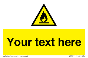 Custom flammable sign